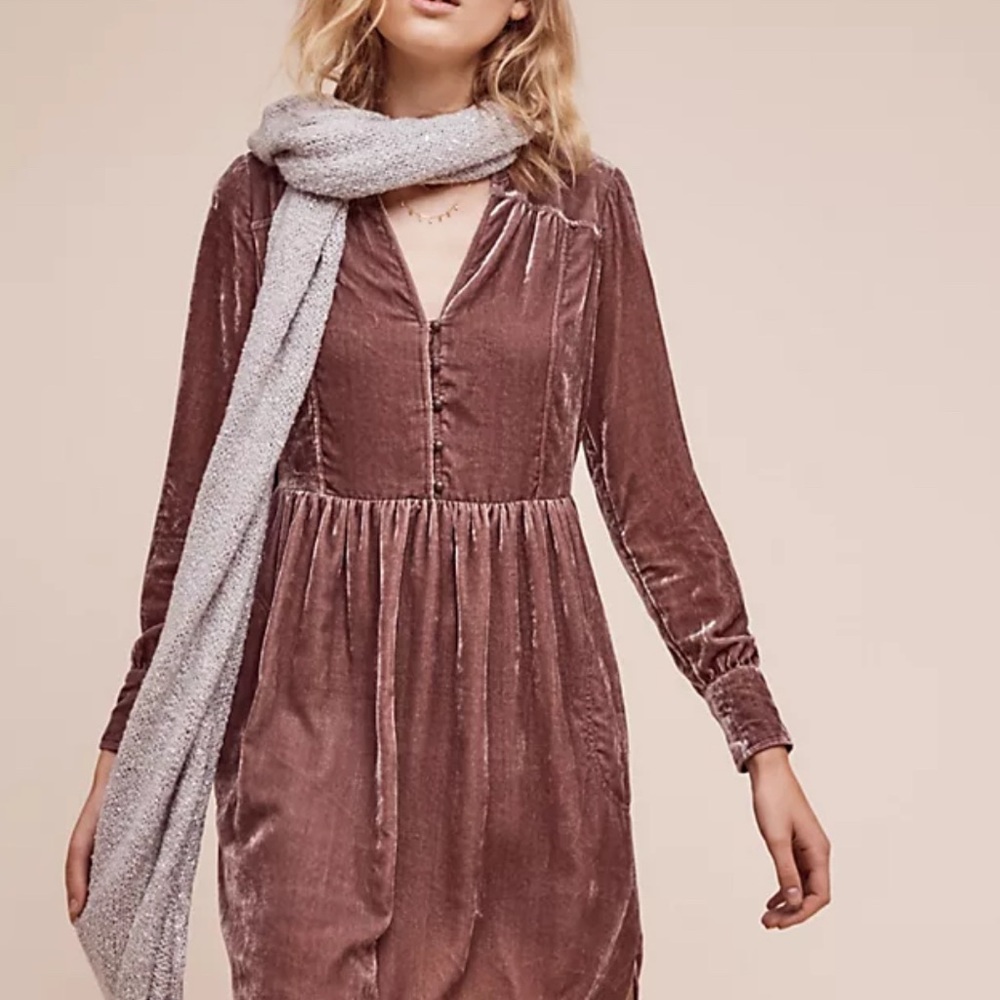 Anthropologie Holdin Horses Velvet Dress